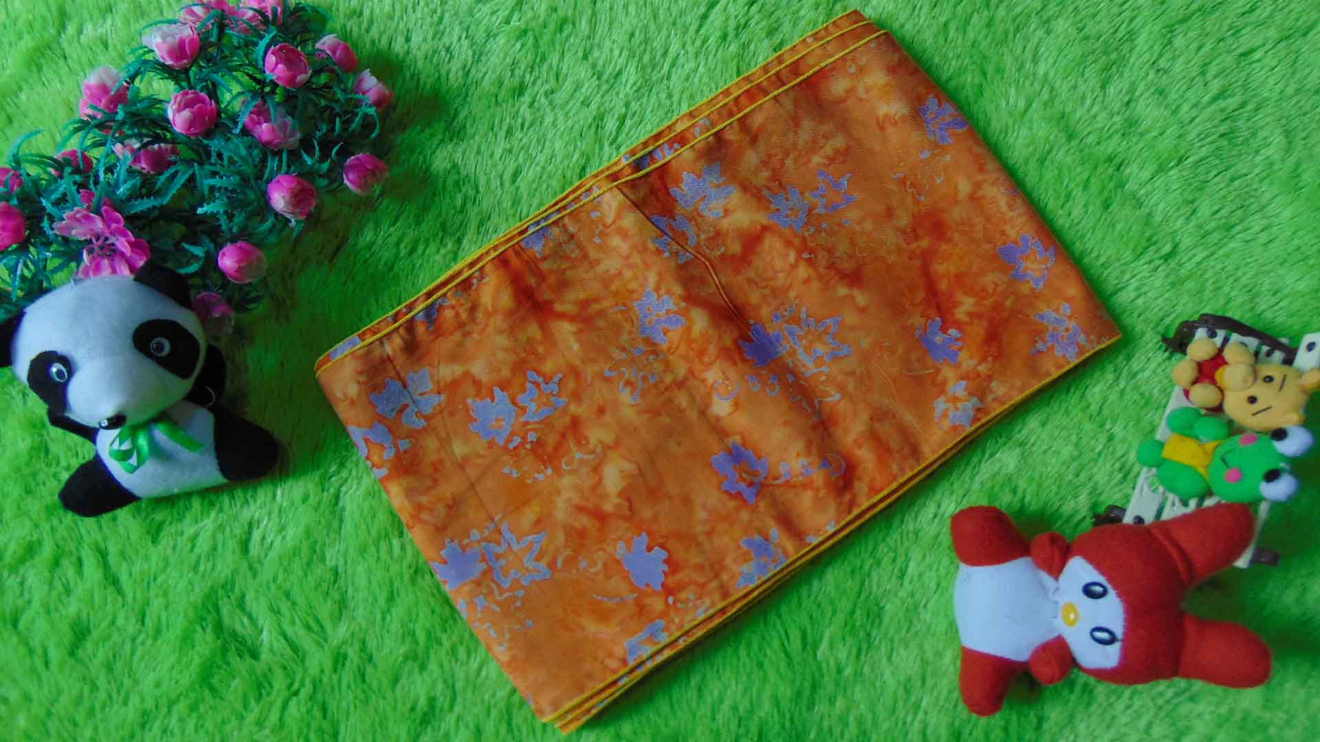 bengkung katun batik cap – bengkung belly binding – bengkung andien batik cap orange daun
