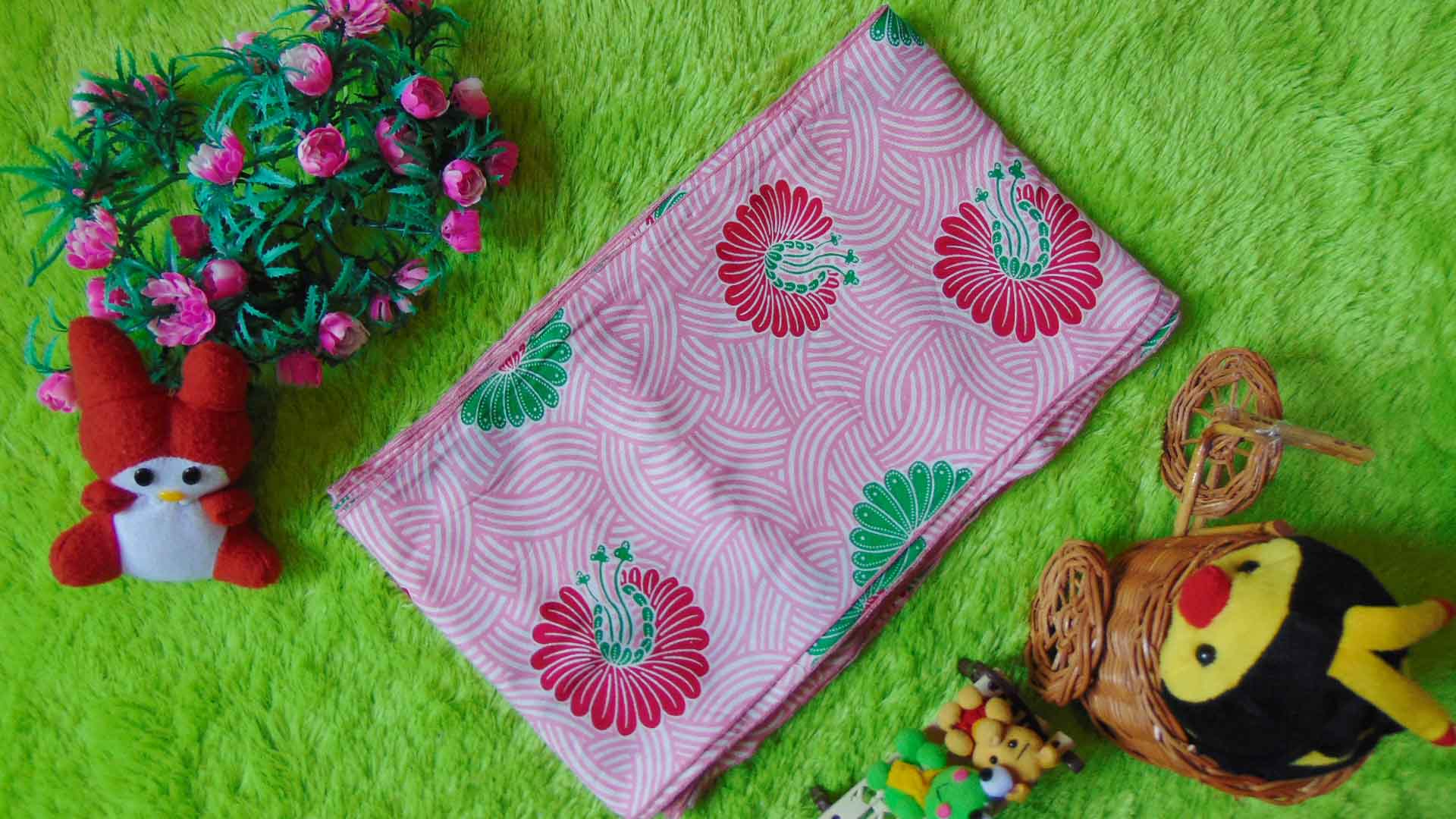 bengkung modern – bengkung santung – bengkung belly binding – bengkung andien motif bunga merak pink